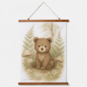 Baby Bear Woodland Animal Kinderzimmer Kinderzimme Wandteppich Mit Holzrahmen (Vorderseite)