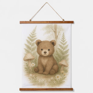 Baby Bear Woodland Animal Kinderzimmer Kinderzimme Wandteppich Mit Holzrahmen
