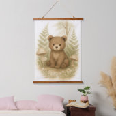 Baby Bear Woodland Animal Kinderzimmer Kinderzimme Wandteppich Mit Holzrahmen (Schlafzimmer)