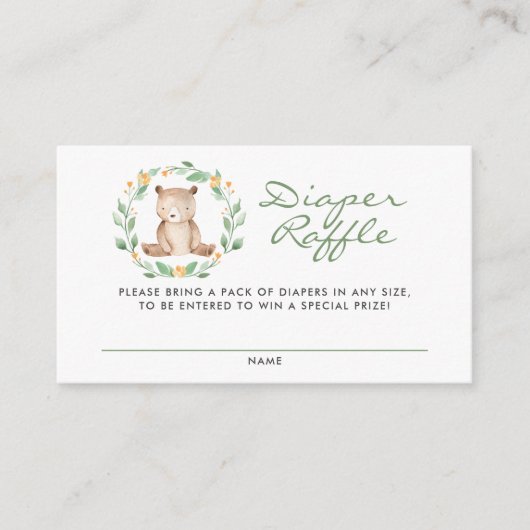 Baby Bear Wreath Babydusche Windelwanne Begleitkarte (Vorderseite)