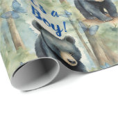 Baby Bear's a Boy Baby Dusche Geschenkpapier (Rolleneckpunkt)