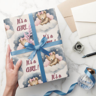 Baby Bear's a Girl Baby Dusche Geschenkpapier