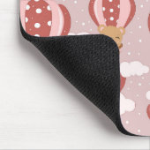 Baby Bears in Pink Hot Air Balloons Mousepad (Ecke)
