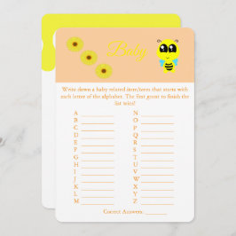 Baby Bee | ABC Baby Shooting Game Card Flyer Einladung