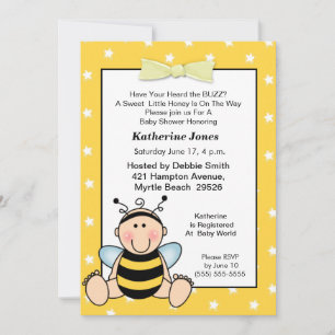 Baby Bee Baby Shower Einladung