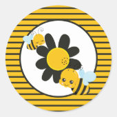 Baby Bee Baby Shower Party entpackt Runder Aufkleber (Vorderseite)