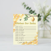 Baby Bee Baby Shower wünscht eine Babykarte (Stehend Vorderseite)