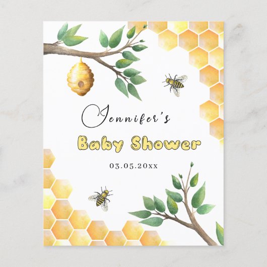 Baby Bee Baby Shower wünscht eine Babykarte (Rückseite)