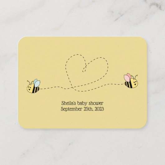 Baby Bee Boy and Girl Twins Enclosure Card Begleitkarte (Rückseite)