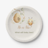 Baby Bee Er oder Sie Geschlechtsenthüllungs-Desser Pappteller (Vorderseite)