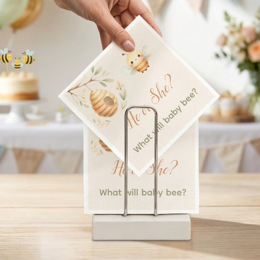 Baby Bee Er oder Sie Was wird Baby Bee sein Tafel Serviette