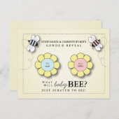 Baby Bee Gender Reveal Vortäuschung Scratcher Game Postkarte (Vorne/Hinten)