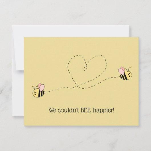 Baby Bee Girl Twins Einladung (Vorderseite)