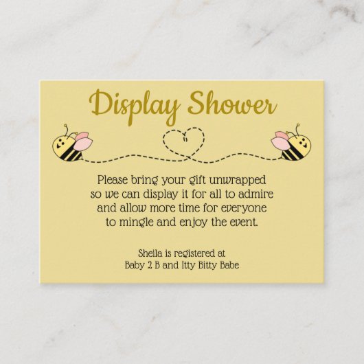 Baby Bee Girl Twins Enclosure Card Begleitkarte (Vorderseite)