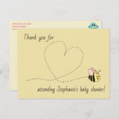 Baby Bee Girl Vielen Dank Postkarte (Vorne/Hinten)