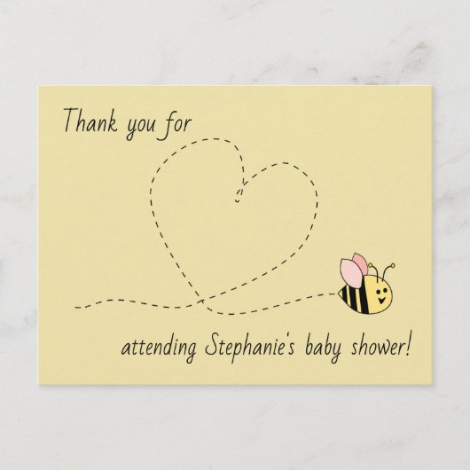 Baby Bee Girl Vielen Dank Postkarte (Vorderseite)