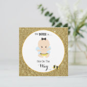 *~* Baby Bee Glitzer Baby Boy Dusche Einladung (Stehend Vorderseite)