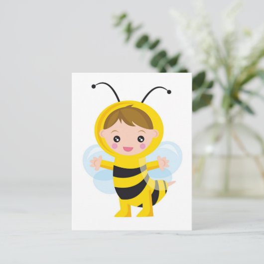 Baby Bee Postkarte (Stehend Vorderseite)
