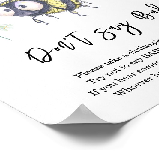 Baby Bee - Sag nicht Baby Poster (Ecke)