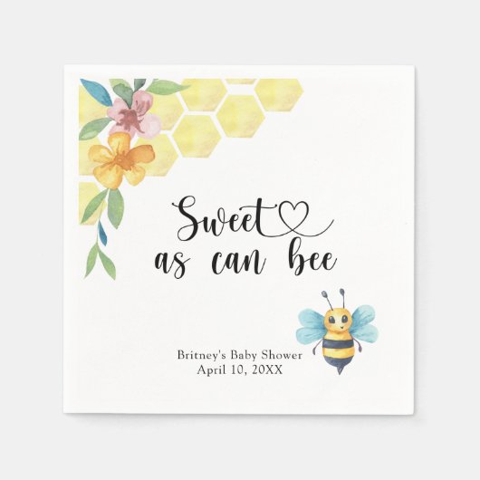 Baby Bee - süß wie Biene Serviette (Vorderseite)