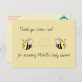 Baby Bee Twin Girls Vielen Dank Postkarte (Vorne/Hinten)