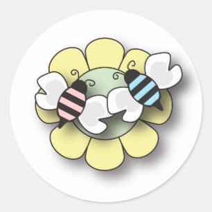 Baby Bee Twins Boy & Girl Sticker