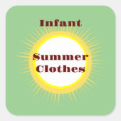 Baby-Bekleidung / Andere Organisation- und Speiche Quadratischer Aufkleber (Vorderseite)