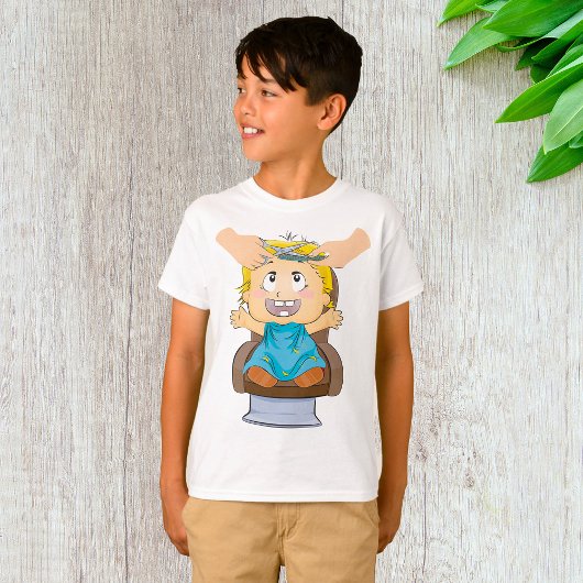 Baby bekommen Haarschnitt Funny Kids Friseur Shop T-Shirt