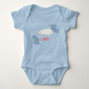 Baby Beluga Erstgeburtstag Bodysuit Baby Strampler