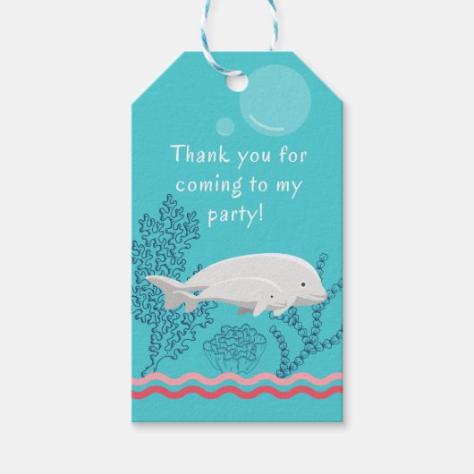 Baby Beluga Favor Tag Geschenkanhänger (Vorderseite)