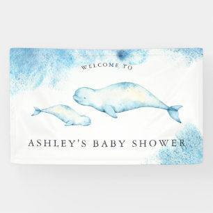 Baby Beluga   Ozean-Baby-Shower-Willkommensbanner Banner