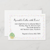 Baby besprühen Dusche einladen mit grünem kleinem Einladung (Vorne/Hinten)