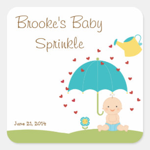 Baby besprühen Duschen-Bevorzugungs-Umbau Quadratischer Aufkleber