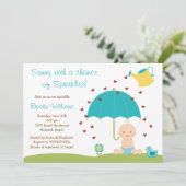 Baby besprühen Duschen-Einladung Einladung (Stehend Vorderseite)