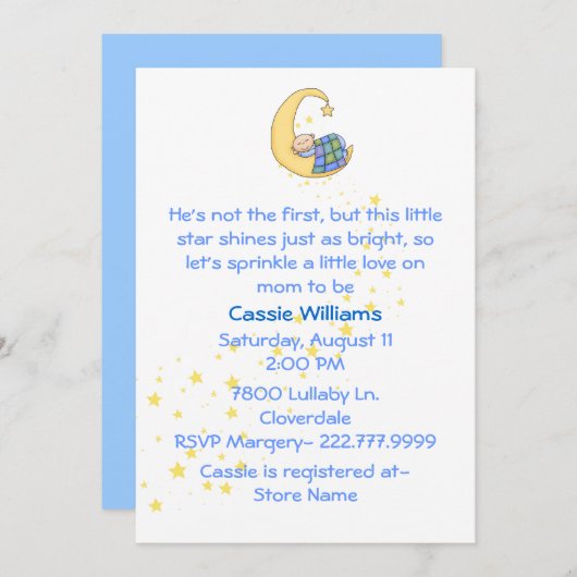 Baby besprühen Duschen-Einladung Einladung (Vorne/Hinten)