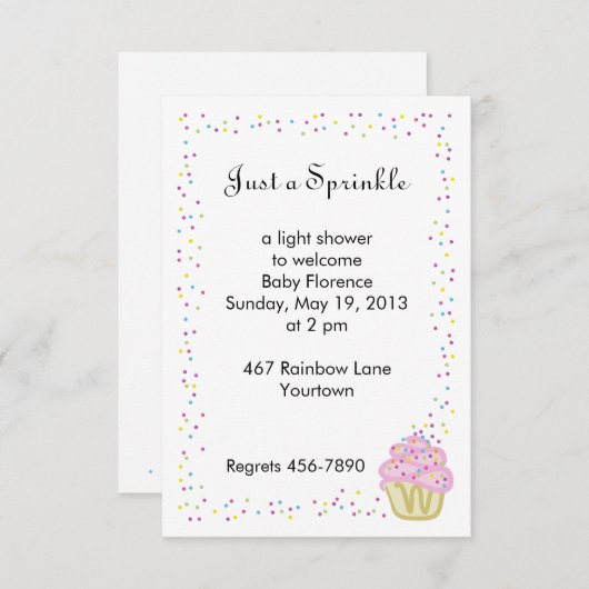 Baby besprühen Duschen-Einladung mit rosa kleinem Einladung (Vorne/Hinten)