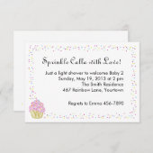 Baby besprühen Duschen-Einladung mit rosa kleinem Einladung (Vorne/Hinten)