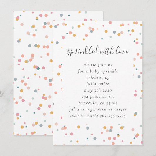 Baby besprühen Einladung (Vorne/Hinten)