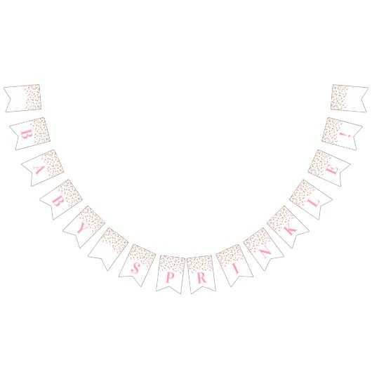 Baby besprühen Fahnen-rosa GoldConfetti Wimpelkette (Alle)