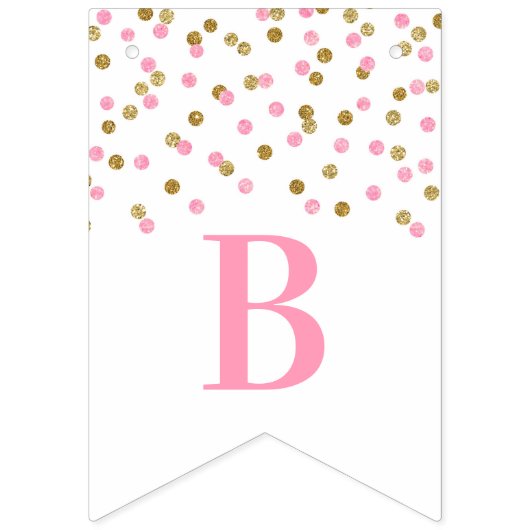 Baby besprühen Fahnen-rosa GoldConfetti Wimpelkette (Zweite Fahne)