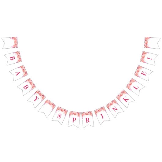 Baby besprühen Fahnerosa Watercolor-Blumen Wimpelkette (Alle)