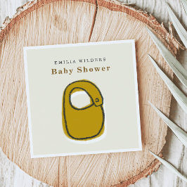 Baby Bib Illustration Baby Shower Paper Serviette