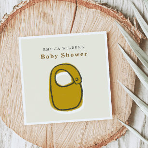 Baby Bib Illustration Baby Shower Paper Serviette