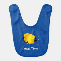 Baby Bib Yellow Blue Fish mit benutzerdefiniertem