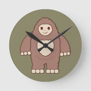 Baby Bigfoot Runde Wanduhr