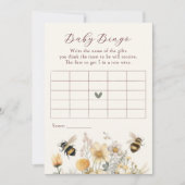 Baby Bingo Baby Shower Game Bee Wildblume Floral Einladung (Vorderseite)