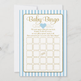 Baby Bingo Blue Gold Boy Baby Showkarten Einladung