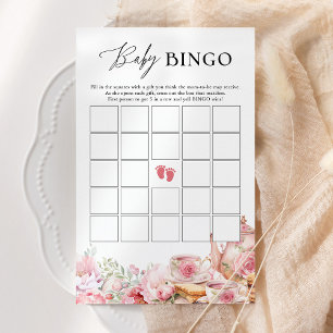 Baby Bingo Blush Pink Tea Babydusche Spiel