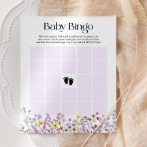 Baby Bingo Boho Wildblume Floral Baby Duschkarte