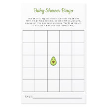 Baby Bingo Card Kawaii Avocado Baby Showspiel